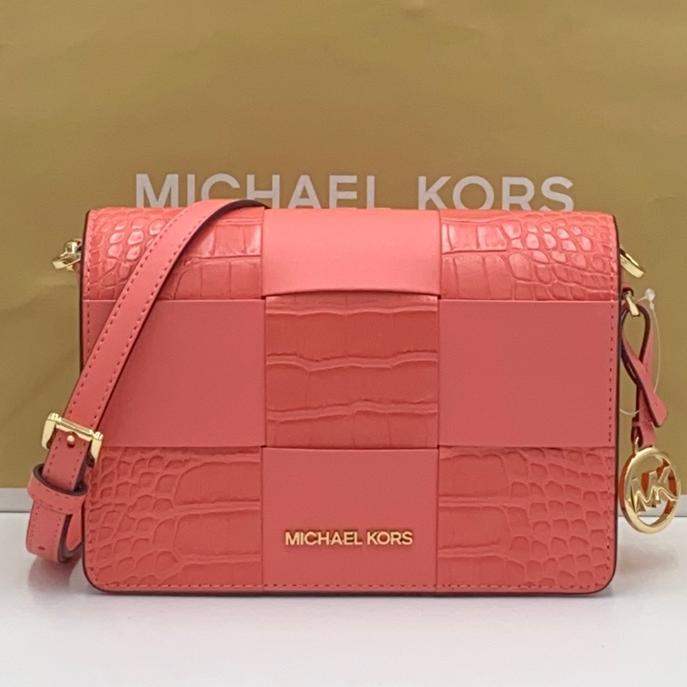 MICHAEL KORS MERCER SMALL CLUTCH XBODY GRAPEFRUIT - Picture 3 of 16